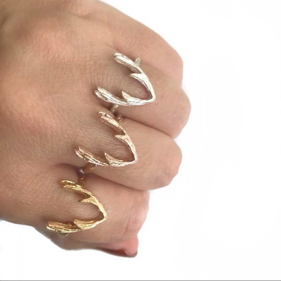 Antler Rings >Gold - Rose Gold - Silver< - Picture 3 of 5